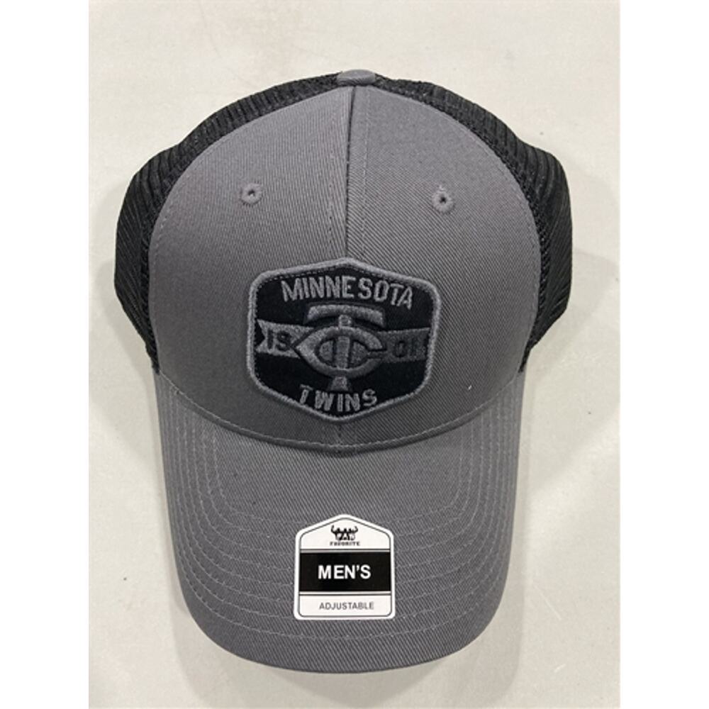 Minnesota Twins MLB Charcoal Mass  Adjustable MVP Mesh Snapback New